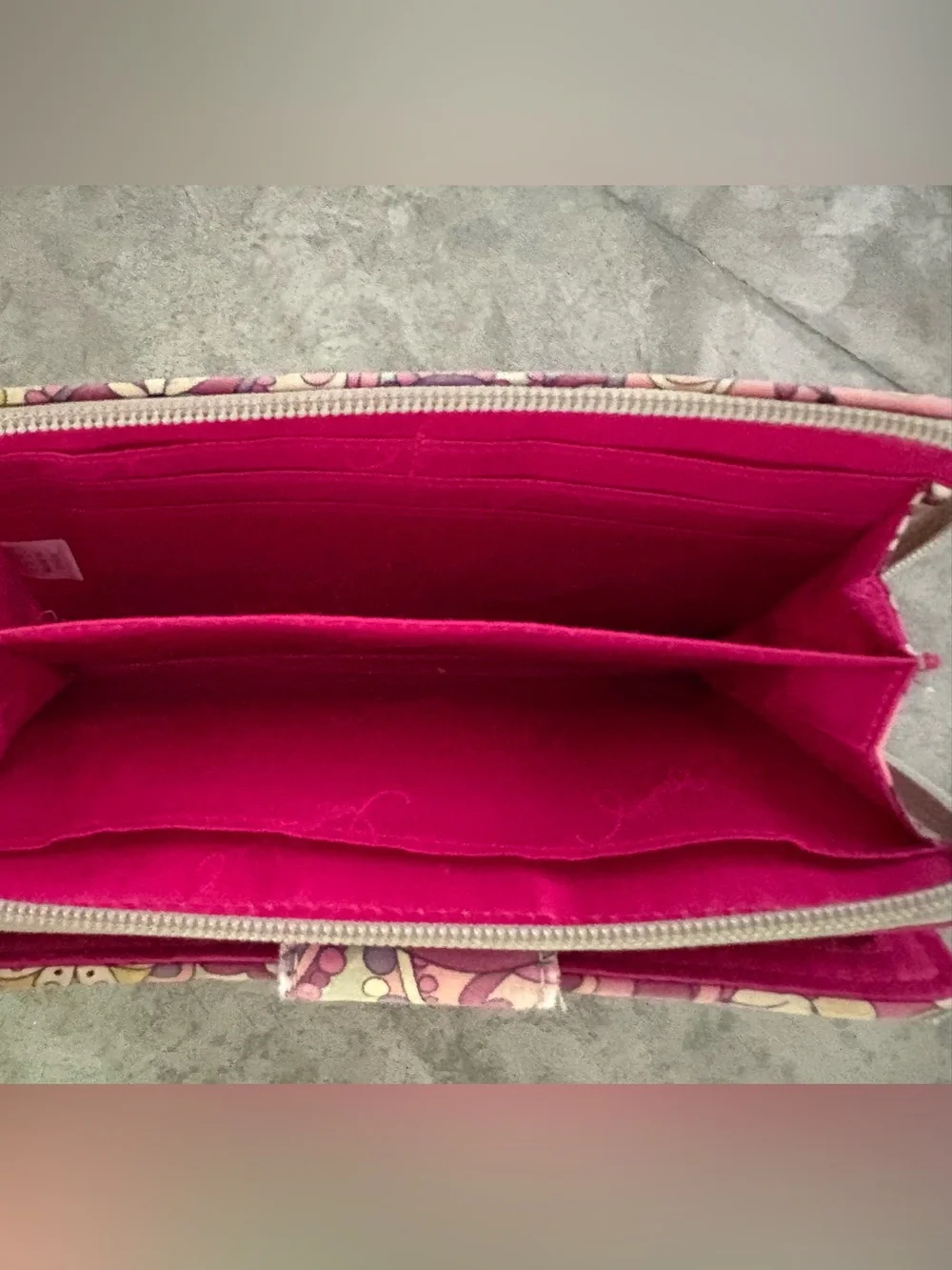 Vera Bradley Pink Paisley Quilted Turn-Lock Wallet